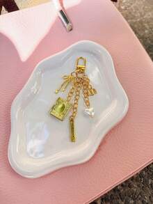 Regalo para amantes de los libros, Accesorio para bolso de libros, Llavero con medallón para fotos - Dorado - Ver 6