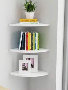 18厘米/24厘米，2件/3件/4件装转角壁挂式置物架，木质悬浮式转角置物架，转角壁挂式置物架，壁挂式收纳展示架，适用于放置电视配件、显示器、音箱、机顶盒、游戏机、卧室书架 - 彩色 - 查看 2