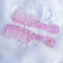 SANRIO （正版授权）1把三丽鸥卡通透明可爱黑猫、梦宫狗、美乐蒂便携式粗齿小梳，精致迷你梳，口袋梳，适合日常使用和学生生日礼物 - 梳子 - 查看 11