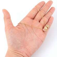 1件新款时尚泡泡字母爱心金色不锈钢链项链，女士款 - 金黃色 - 查看 3