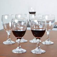 [Set de 6 piezas/12 piezas] Copas de vino tinto de estilo europeo, vasos de vino de tallo alto y vidrio grueso, juego de cristalería para hotel y restaurante, cristal sin plomo, diseño a prueba de roturas, transparente, adecuado para cenas, fiestas, bodas, vacaciones, cumpleaños, reuniones, actividades de equipo, etc. - transparente - Ver 11