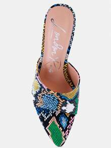 Bottoms Up Strappy Slip On Stiletto Heels - Multi - View 5