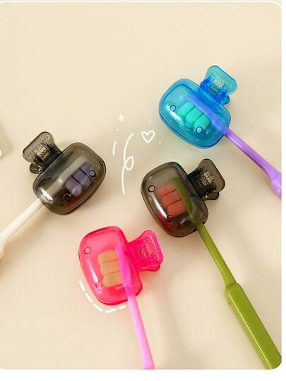 1/5 chiếc Hộp bảo vệ đầu bàn chải đánh răng mini hoạt hình thời trang, hộp đựng đầu bàn chải đánh răng, giữ cho bàn chải đánh răng sạch sẽ khi đi du lịch, hộp bảo vệ đầu bàn chải đánh răng chống bụi, phù hợp với hầu hết các loại bàn chải đánh răng thủ công và điện, thích hợp sử dụng trong phòng tắm, phòng tập thể dục, du lịch, kỳ nghỉ, du thuyền, bãi biển, cắm trại ngoài trời, ký túc xá và các dịp khác.