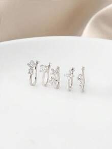 5个鼻夹，假鼻环，适合日常佩戴、度假、送礼 - 彩色 - 查看 5