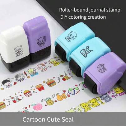 1 st kreativ tecknad stämpel, målar med penna, gör-det-själv klotter djur- och fruktstämpel