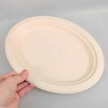 10/50pcs 6/8 Inch Thick Luxury Sugarcane Fiber Paper Plates - Reusable, Leak-Proof, Disposable, Suitable For Celebrations - Multicolor - View 7