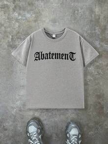 哥特风蜘蛛印花白色短袖T恤，夏季/派对时尚图案T恤 - 灰色 - 查看 2