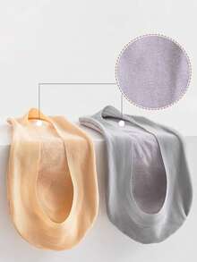 女士隐形低帮夏季薄款透气硅胶防滑冰丝船袜 - 彩色 - 查看 4