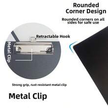 A4黑色塑料文件写字板，文件、账单、菜单夹，文具夹板 - 黑色A4橫款 板夾 - 查看 2