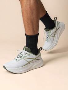 Zapatillas ligeras para hombre para correr en carretera y gimnasio, con amortiguación y agarre antideslizante para entrenamiento, caminar y tenis - Verde - Ver 10