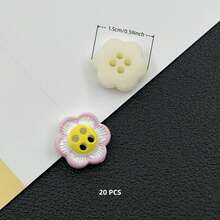 20/24/50 Stück 1,5cm/0,59 Zoll Regenbogen Malerei Stil bunte Pflaumenblüten Punkt Öl Vier-Loch Harz Kunststoff Nähknöpfe, geeignet für Bekleidungszubehör Kleider, Jacken, Hemden, Pullover DIY, Puppen, Handyhülle Dekorationen - Mehrfarbige Pflaumenblüten - Übersicht 17