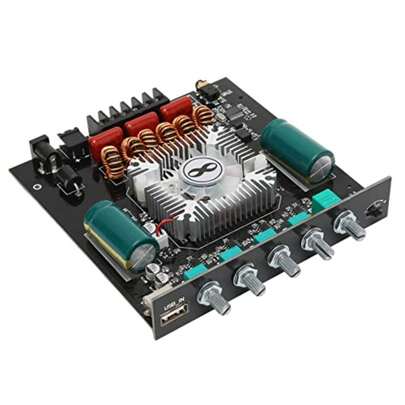 ZK-HT21 2x160W+220W Placa Amplificadora de Potencia de 2.1 Canales AUX Bluetooth 5.0 USB Amplificador de Audio Estéreo Placa Amplificadora de Subwoofer Ventilador de
