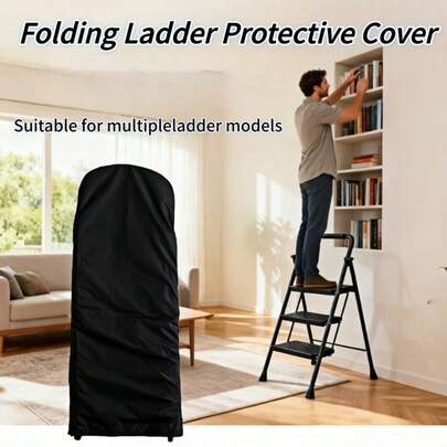 黑色折叠梯罩，防水防尘防紫外线防风防雨，重型通用保护罩，适用于折叠梯、楼梯，是家庭车库工具房室内外收纳的必备梯子配件——假日特惠
