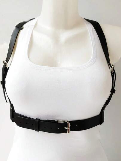 1pc Women's Elegant Coffee PU Leather Bustier Corset Belt, Suitable For Streetwear, Commuting, Festivals, Parties, Halloween, Christmas Outfit Accessory