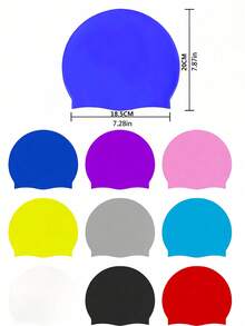 Mũ bơi silicon màu trơn, mũ bơi unisex dành cho người lớn, chống thấm nước, chống trượt, giữ cho tóc khô ráo, độ đàn hồi cao, thích hợp cho bơi trong nhà, ngoài trời, hồ bơi và bãi biển, các môn thể thao dưới nước, phụ kiện bãi biển, phao bơi. - Nhiều màu - Xem 11