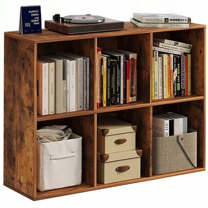 Regał Otwarty 3x2 Pojemny Loft Na Książki Biurowy Rustykalny
