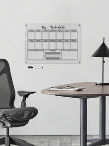 1套亚克力3D周/月计划白板（随机黑色边框），装饰性可擦写壁挂白板 - 多色 - 查看 5