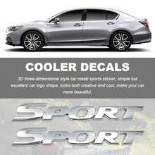 2 PCS 3D Metal Car Sport Sticker -Plated Personalised Sport Emblem Car Tailgate Decal Sticker For SUVs Sedans RVs Automotive Side Fender Rear Adhesive Emblem Badge Decals In Silver Durable Decorative Application For Vehicle Exterior Enhancement - -silver- - View 4