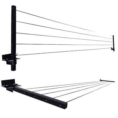 Varal Retrátil, Dobrável De Parede Em Aço, Cabo De Aço Encapado ENVIO IMEDIATO