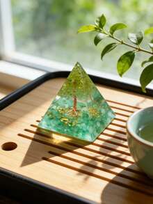 1件波西米亚风格水晶柱金字塔装饰品，适合家居桌面装饰、冥想桌摆件，提升氛围，适合灵性主题的客厅、卧室、书房、办公桌、书架。 - 彩色 - 查看 5
