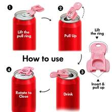 6个装汽水罐拉环和罐盖保护套，保护汽水/啤酒罐免受昆虫、蜜蜂和灰尘侵害，适用于派对、烧烤、海滩等场合。 - 查看 5