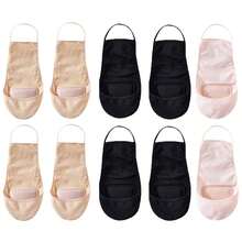 1/5/10 Pairs Women Elastic Breathable Non-Slip Invisible Low Cut Half Palm Socks, Summer - Multicolor - View 14