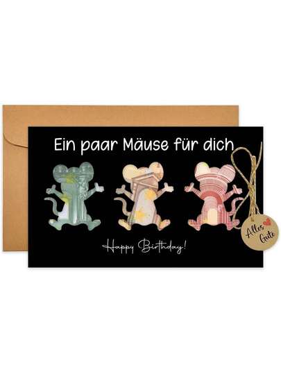 Birthday Cash Card - Cute Mouse Design Money Folder Card, Fun Birthday Gift Packaging, Adorable Animal Cash Card, New Year Surprise Gift, Suitable For Teens And Adults