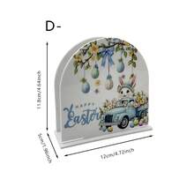 1/4pcs Easter Acrylic Napkin Stand With Bunny, Eggs And "Happy Easter" Design And Freestanding Tissue Holders; Perfect As A Centerpiece For Your Kitchen Table. - Multicolor - View 17