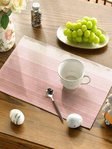4pcs/6pcs Ombre Tablecloth, Modern Living Room & Dining Table Decor Placemats, Washable, Kitchen Table Mats, Heat Resistant & Stain Proof, Suitable For Home Party, Camping Outdoor Dining Table Decor, Coffee Table, Spring & Summer Home Decor - Baby Pink - View 9