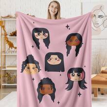 1PC KATSEYE Movie Poster Flannel Throw Blanket 50"X60" (Multiple Sizes) - Pink Filter Group Portrait & Directed By HYBE, Tapestry Wall Hanging, Room Decor, Perfect For Sofa, Bed, Office, Movie Poster Gift - multicolour 4 - 查看 12