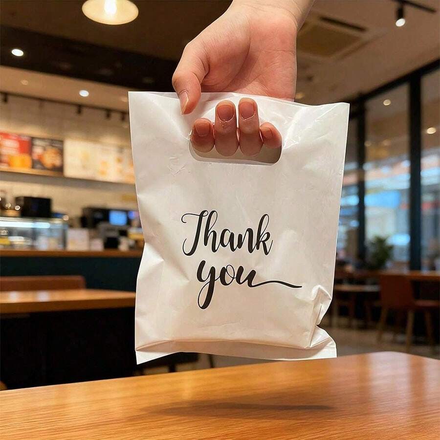Bolsas de regalo reutilizables "Gracias", bolsas de embalaje de compras blancas, bolsas planas, bolsas de tela con asas, adecuadas para regalos de agradecimiento, fiestas festivas, tiendas y boutiques - supermercados, negocios minoristas, las bolsas de regalo talla grande populares para bodas, cumpleaños, fiestas, graduaciones, recuerdos de fiesta, bolsas de compras para tiendas, joyería, cosméticos, bolsos
