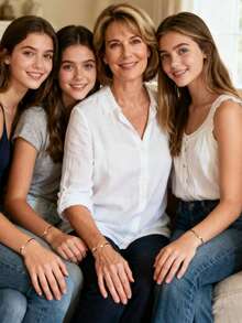 2/3/4-Piece Mother-Daughter Bracelet Set Mother's Day Gift Heart-Shaped Matching Bracelets Daughter's Birthday Present The Perfect Mother's Day Bracelet Gift For Mom And Me Back-To-School & Graduation Season Mother-Daughter Bracelets - Golden Heart Bracelet - View 4