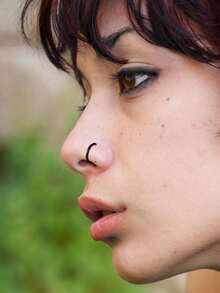 3pcs Black Open Nose Ring Set, Stainless Steel Nose Hoop & Septum Clicker Unisex - Black - View 3