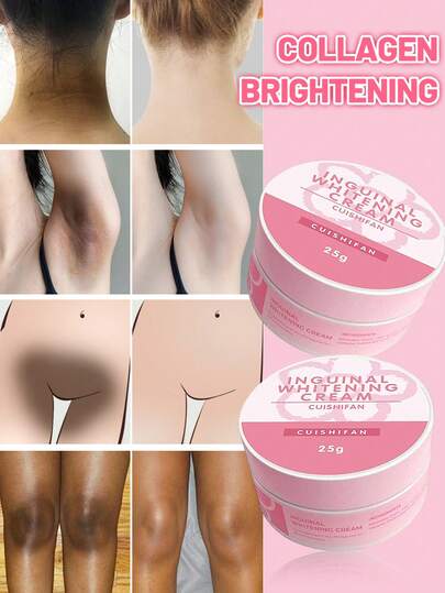 胶原蛋白亮白霜，蕴含植物萃取和胶原蛋白的美白祛斑身体乳，添加烟酰胺和维生素E的护肤产品，美白润肤乳，提亮肤色，可用于腋下、手肘、颈部、膝盖、比基尼线等部位，均匀肤色，提亮肤色并保湿，先进配方，女士美白霜，旅行护肤品