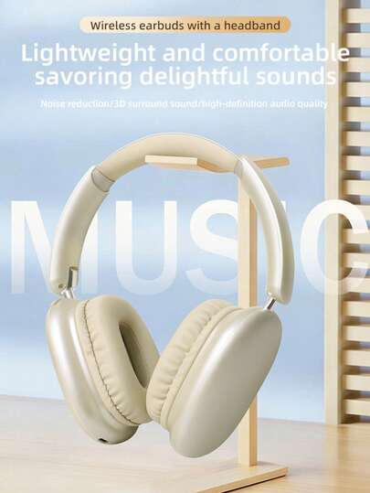 升级版高品质无线耳机，轻巧可折叠，内置麦克风，兼容3.5mm音频线，立体声，适用于笔记本电脑、智能手机、iOS无线游戏，圣诞礼物