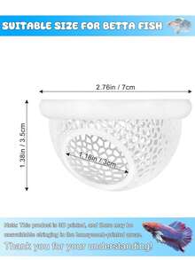 1pc Aquarium Floating Fish Rest Room, Cave And Hammock, Fry, Betta Or Shrimp Feeding Ring, Aquarium Hiding Feeding Decor Accessory - Multicolor - View 2
