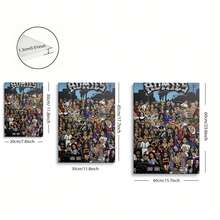 1pc Framed Homies Family Cartoon Canvas Wall Art - Vibrant Urban Street Style Group Portrait Poster For Home & Bedroom Decor, Modern Cartoon-Style Characters, Perfect For Living Room Or Bedroom, Wall Decor - Framed - View 3