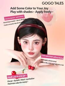 GOGO TALES GOGOTALES 三合一唇泥、腮红和眼影，滋润哑光质地，丝绒哑光唇彩和唇泥，低饱和度裸妆唇膏 - G01# Pudding Pink - 查看 5