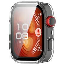 Funda protectora de vidrio templado resistente a los arañazos para Watch Fit 3/4/4 Pro, carcasa de material de PC duradero, accesorio protector para smartwatch - Color transparente - Ver 4