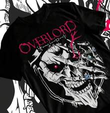 'Overlord Ainz T-Shirt Ooal Gown Albedo Skull Anime Manga Gifts Shirt Soft Tee' - Black - View 2
