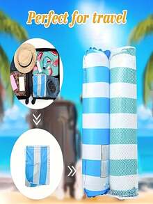 1pc. Inflatable Adult Hammock Lounger - PVC Material, Foldable Striped Inflatable Pool Float, Suitable For Pool Party And Summer Gifts - Type a - View 8