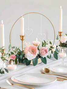 20pcs Metal Floral Hoop Decor With Stands, Large Metal Rings Suitable For Crafts Making, Including Metal Iron Rings, Round Display Stands, Square Display Stands And Woven Gold Rings, Applicable For DIY Wedding Decorations Like Dream Catchers. Metal Floral Hoop Decor, Metal Floral Rings, Suitable For Making Wedding Table Wreaths And Hanging Wall Crafts. - Round Iron Ring Ornament - View 9