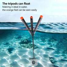 4-In-1 Floating Selfie Stick Tripod - Waterproof Extendable Monopod For D/J/I Action 5 Pro/4/3, X4/X3/Ace Pro 2, Adjustable Height 9.25-22.44 Inch - Black and Orange - View 3