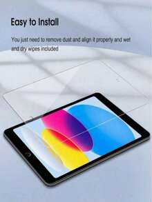 2片装钢化玻璃屏幕保护膜 - 高清、高透光、防刮、防摔、全屏覆盖、强效防指纹、触控灵敏，兼容 (Air4, 5, 6, 7)/(IPad7, 8, 9)/10代、11英寸 A16(2025) - 無色 - 查看 10