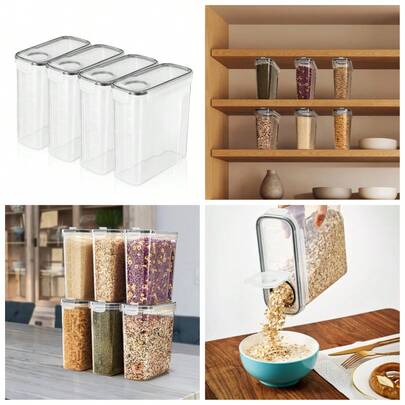 Sorbus 4-Pack Food Storage Dispenser Containers – Airtight,– For Pantry, Cereal, Pasta, Dry Food