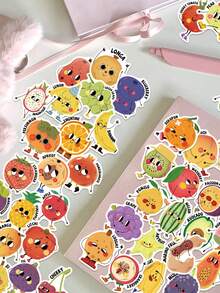 50pcs Fruit-Themed Stickers For Notebooks, Phone Cases, And Skateboards - Fruit-themed - View 6