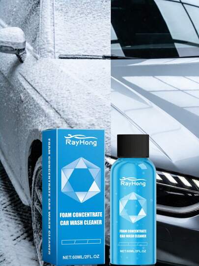 rayhong 1瓶/60毫升汽车清洁剂 - 二合一通用清洁剂，适用于汽车漆面、轮毂、车窗、车标、塑料饰条、橡胶密封件和轻微内饰污渍。轻松去除灰尘、虫渍、树液、雨渍、轻微油脂、指纹，并修复褪色、泛黄的表面。