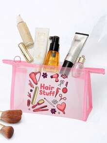 网眼化妆包，饰有发饰图案，多功能化妆包，可收纳发夹、发带、红色气垫，便携式收纳包，化妆包，护肤品包，旅行必备，宿舍用品，浴室收纳，珠宝收纳，唇彩和化妆品收纳包，学习用品包，化妆包，节日必备，化妆品收纳，婚礼新娘礼物，母亲节礼物，生日礼物，送给朋友和老师的礼物，化妆品收纳整理包，洗漱包，化妆品收纳袋，化妆包，洗漱旅行包，度假必备，女性旅行礼物 - 彩色 - 查看 5