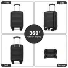15-Inch Cabin Suitcase (40x30x20 Cm) Under-Seat Luggage, ABS/PC Hard Shell Trolley With 4 Removable 360° Swivel Wheels And 3-Digit Lock, Lightweight Small Travel Trolley For Christmas Holidays, New Year's Holidays, Solo Travel, Weekend City Breaks, Business Trips, Unisex For Women And Men - Black - 查看 5