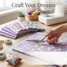 10pcs New Purple Series Polka Dot, Floral, Ditsy Floral, Striped Printed Fabric Squares, Suitable For DIY Patchwork Sewing Applique Crafts, Size 20*25cm/40*50cm, Applicable For DIY Sewing Decoration, Summer DIY Sewing Handicraft Fabric Set - 10pcs Solid Color - View 4